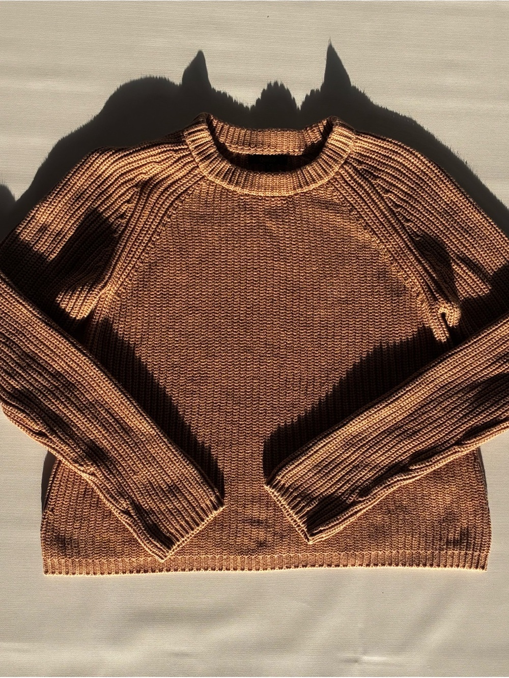 Quince 100% Organic Cotton Tan Fisherman Knit Sweater size S